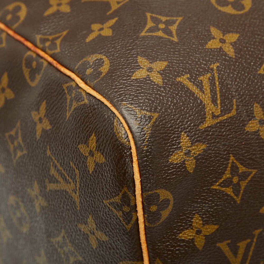 LOUIS VUITTON Authentic Brown Monogram Leather Keepall 55 Boston Bag - Picture 4 of 14